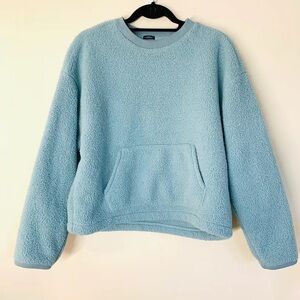 GAP blue sherpa crewneck sweatshirt